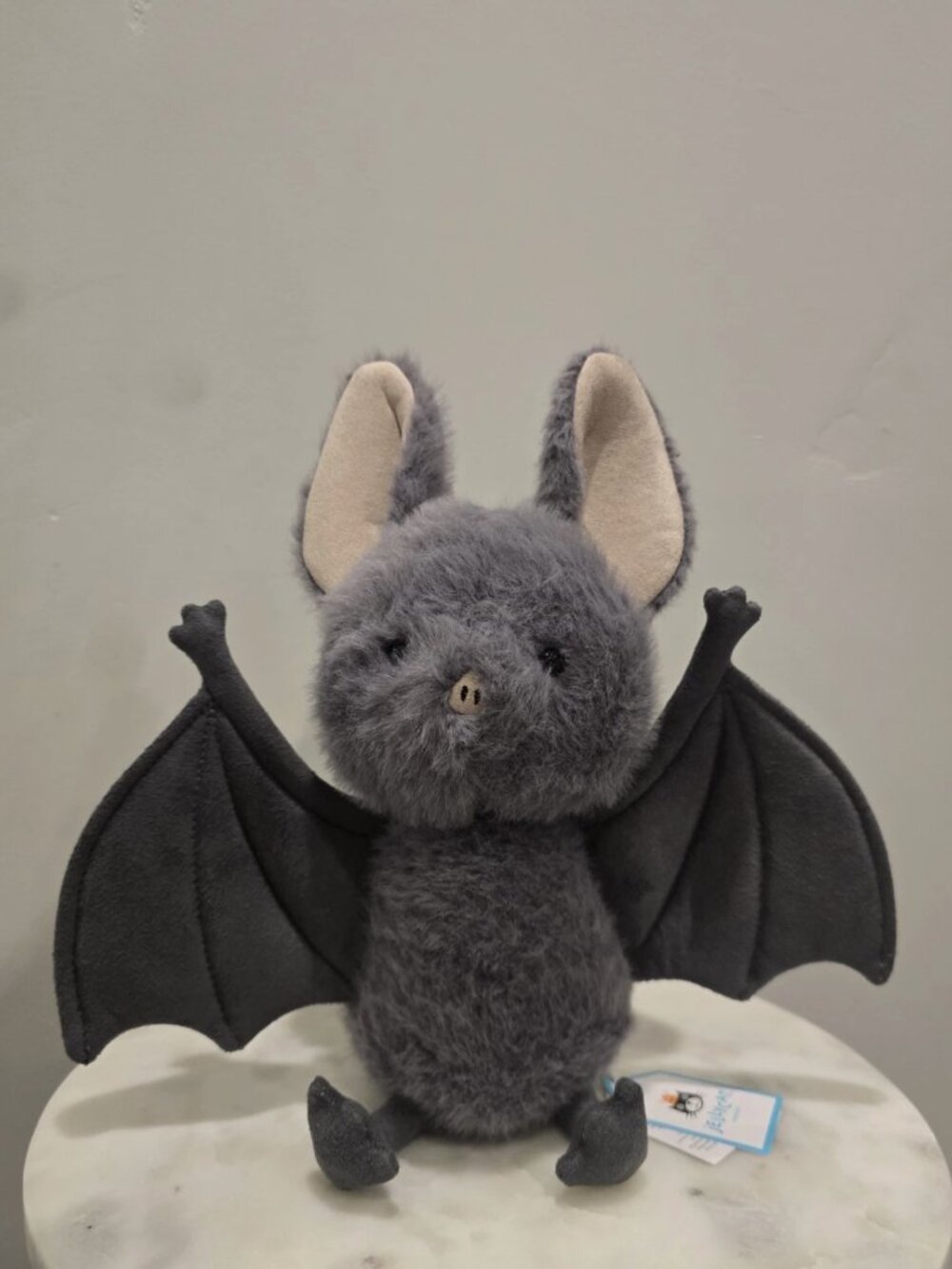 Jellycat Broox Bat Soft Plush Halloween Grey with Cream Ears
